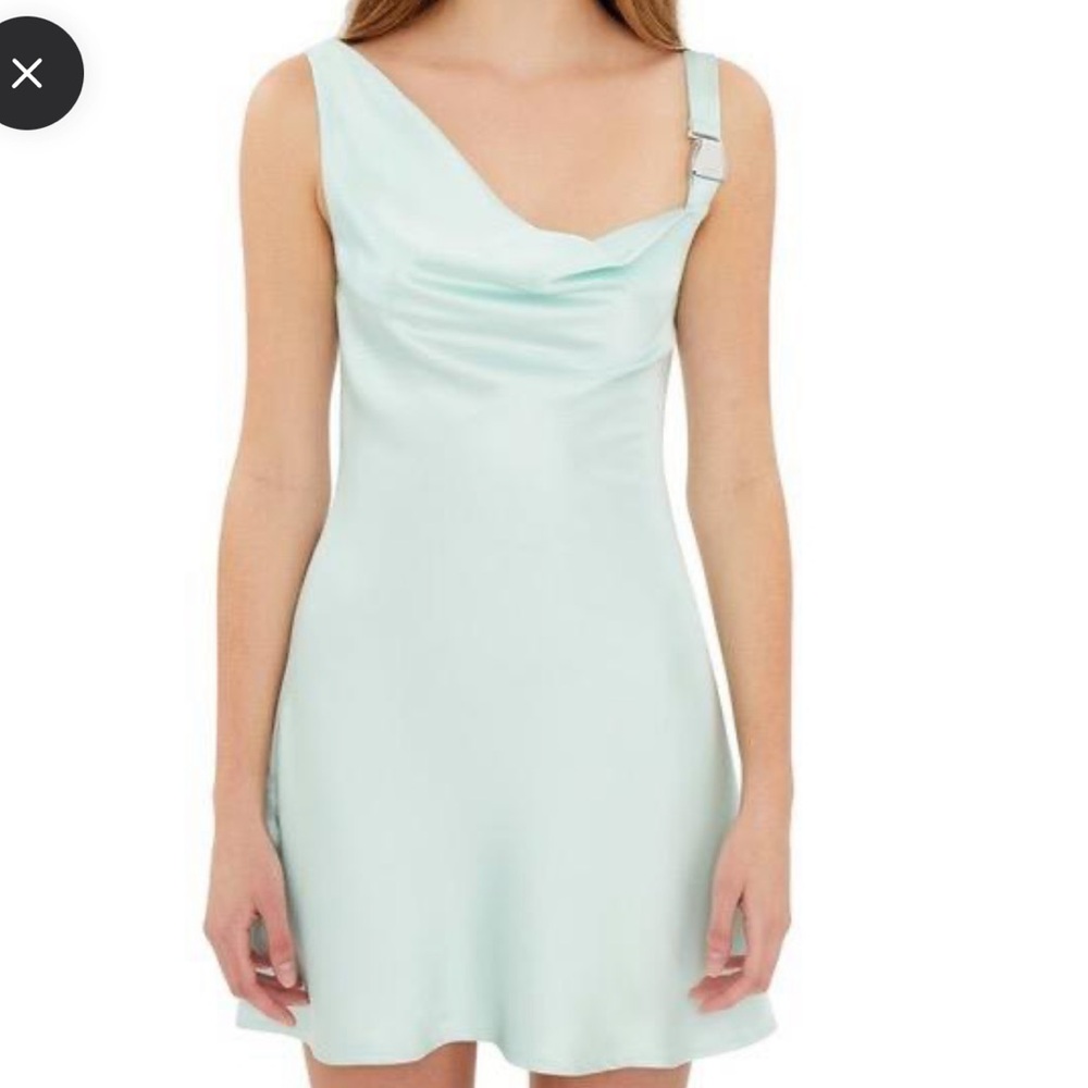Guizio Buckle Slip Dress in Mint - Picture 3 of 6